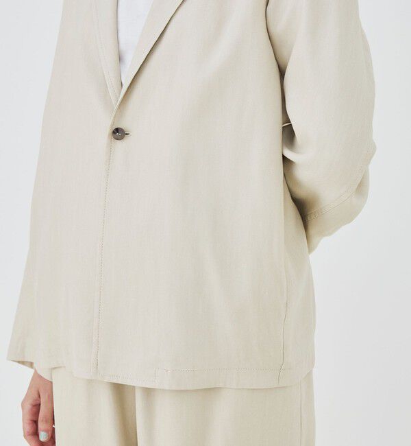 GALERIE VIE「レーヨンリネンストレッチ ドロップショルダージャケット」|テーラードジャケット|