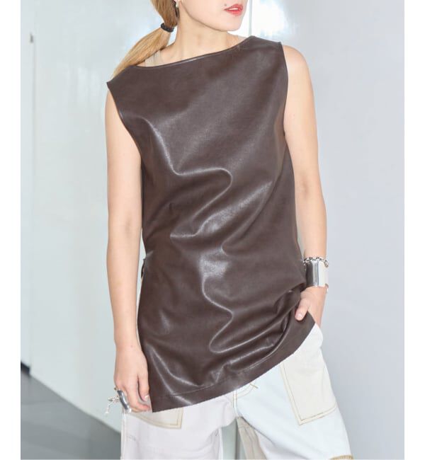  「FAUX LEATHER TOPS：ブラウス」|シャツ・ブラウス|