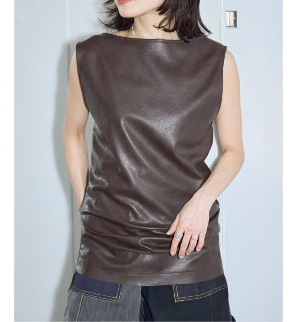  「FAUX LEATHER TOPS：ブラウス」|シャツ・ブラウス|