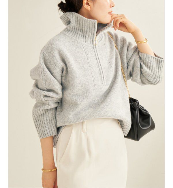 Plage「pooginook zip up ニット」|ニット・セーター|グレーA