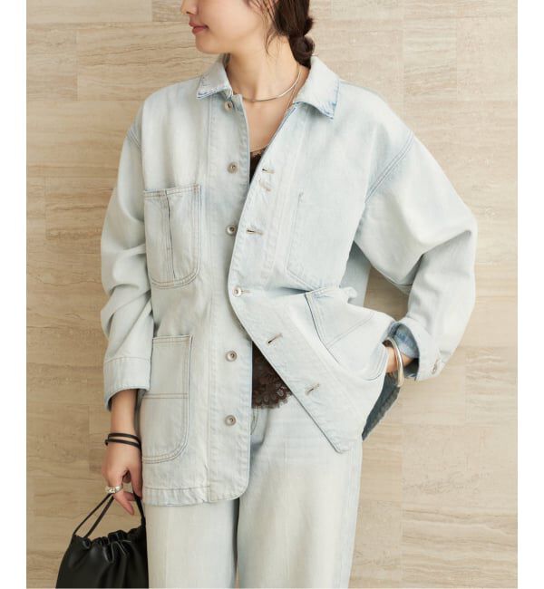 Plage「bleach coverall」|デニムジャケット|サックスブルー