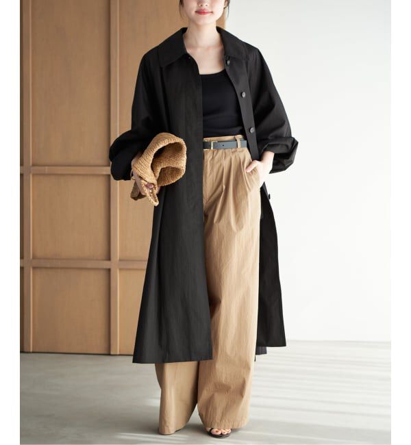 Plage「R&rsquo;IAM ボリュームトレンチコート」|トレンチコート|ブラック