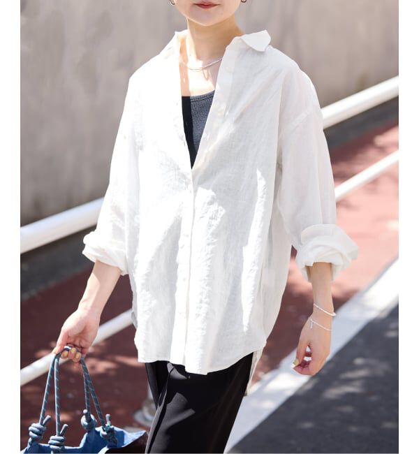 SLOBE IENA「リネンコットンレギュラーシャツ」|シャツ・ブラウス|