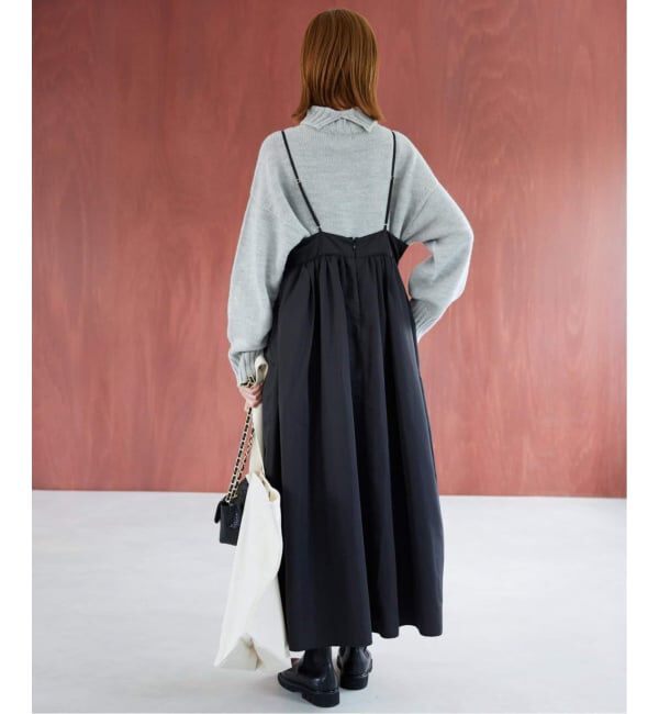 SLOBE IENA「《WEB限定/追加》タフタギャザーキャミワンピース」|ワンピース|