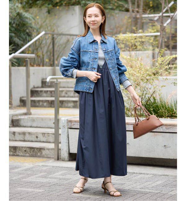 SLOBE IENA「《WEB限定/追加》タフタギャザーキャミワンピース」|ワンピース|