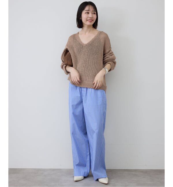 SLOBE IENA「ギマヤーンVネックプルオーバー」|ニット・セーター|