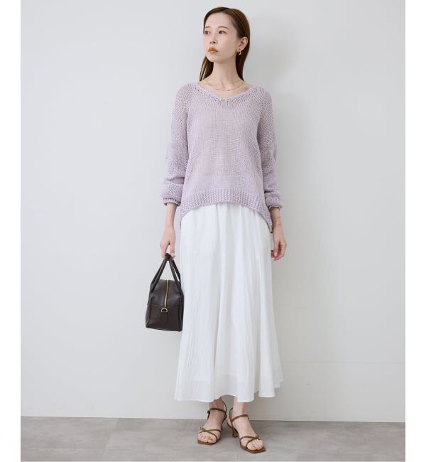 SLOBE IENA「ギマヤーンVネックプルオーバー」|ニット・セーター|