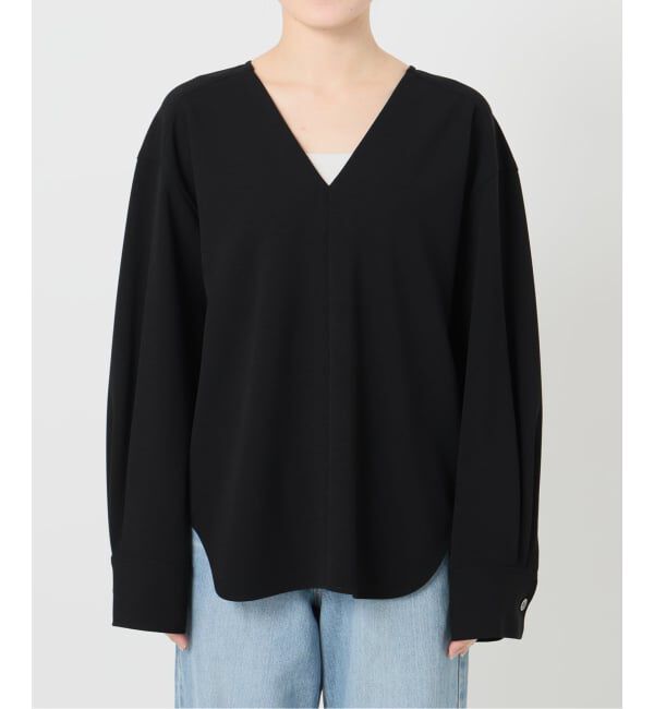 IENA「《セットアップ対応》カットジョーゼットVネックプルオーバー」|シャツ・ブラウス|