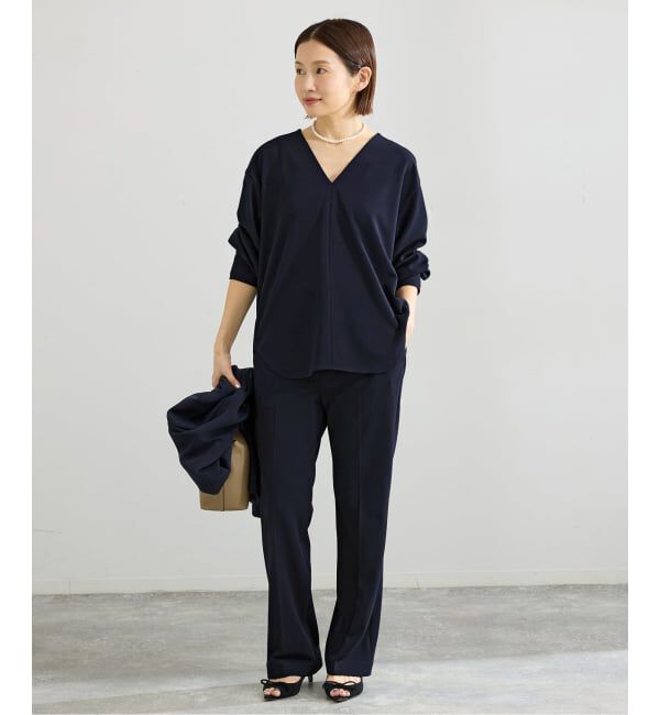 IENA「《セットアップ対応》カットジョーゼットVネックプルオーバー」|シャツ・ブラウス|