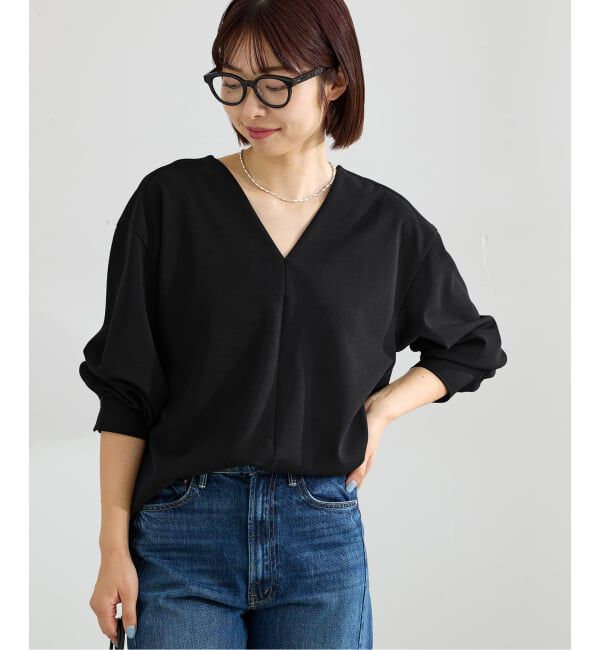 IENA「《セットアップ対応》カットジョーゼットVネックプルオーバー」|シャツ・ブラウス|