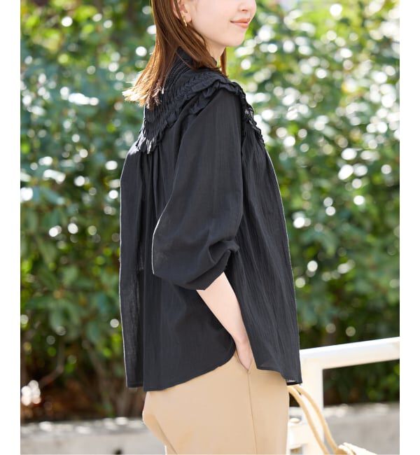 SLOBE IENA「《WEB限定》フリルピンタックブラウス」|シャツ・ブラウス|