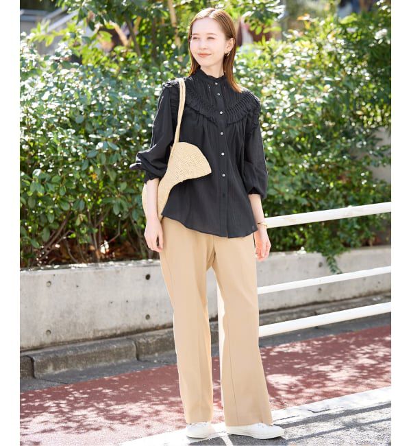 SLOBE IENA「《WEB限定》フリルピンタックブラウス」|シャツ・ブラウス|