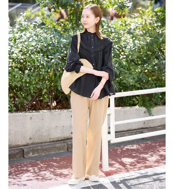 SLOBE IENA「《WEB限定》フリルピンタックブラウス」|シャツ・ブラウス|