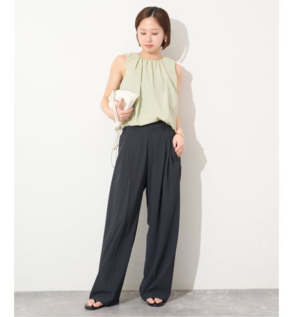 SLOBE IENA「《予約》ナイロンギャザーノースリブラウス」|シャツ・ブラウス|