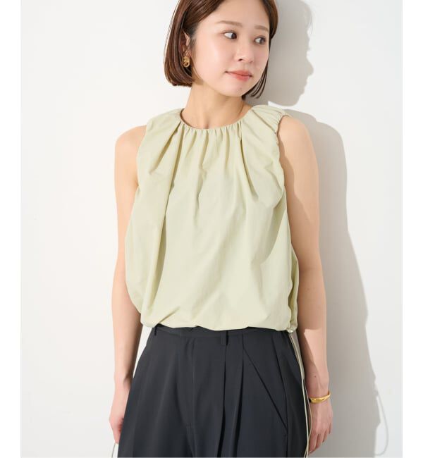 SLOBE IENA「《予約》ナイロンギャザーノースリブラウス」|シャツ・ブラウス|