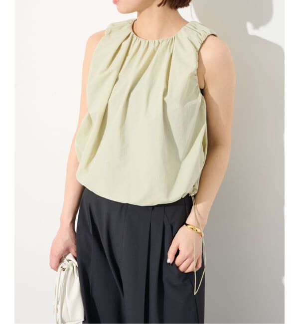SLOBE IENA「《予約》ナイロンギャザーノースリブラウス」|シャツ・ブラウス|
