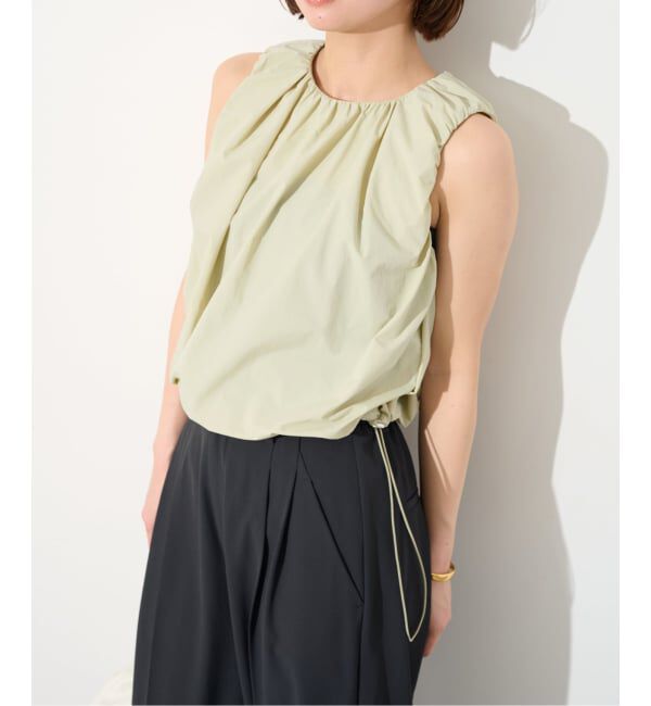 SLOBE IENA「《予約》ナイロンギャザーノースリブラウス」|シャツ・ブラウス|