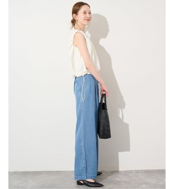 SLOBE IENA「《予約》ナイロンギャザーノースリブラウス」|シャツ・ブラウス|