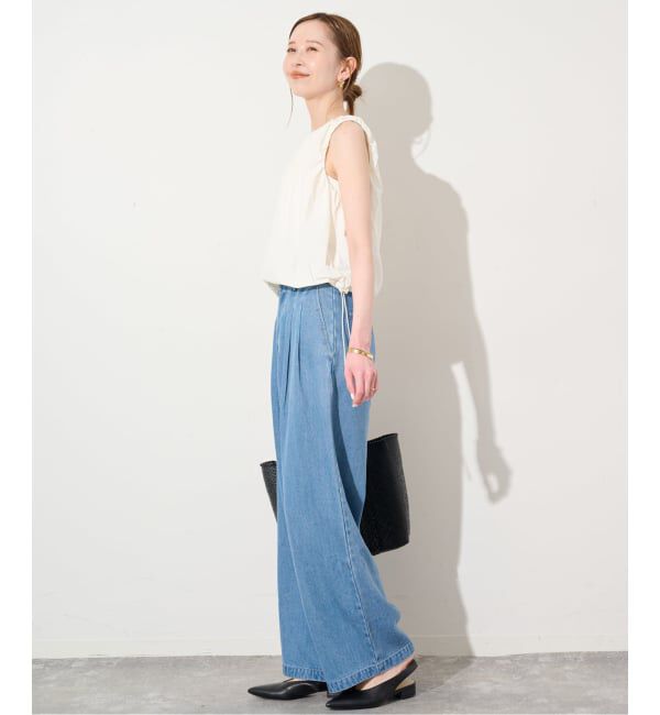 SLOBE IENA「《予約》ナイロンギャザーノースリブラウス」|シャツ・ブラウス|