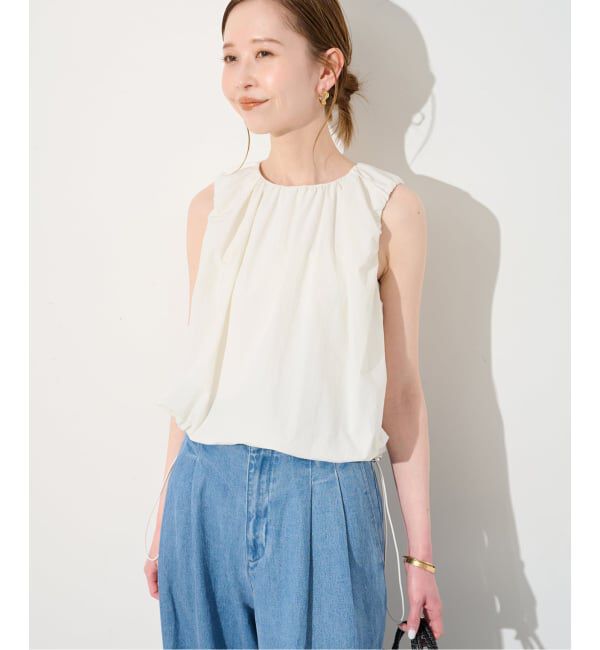 SLOBE IENA「《予約》ナイロンギャザーノースリブラウス」|シャツ・ブラウス|