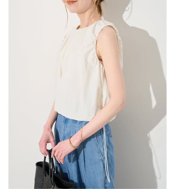 SLOBE IENA「《予約》ナイロンギャザーノースリブラウス」|シャツ・ブラウス|