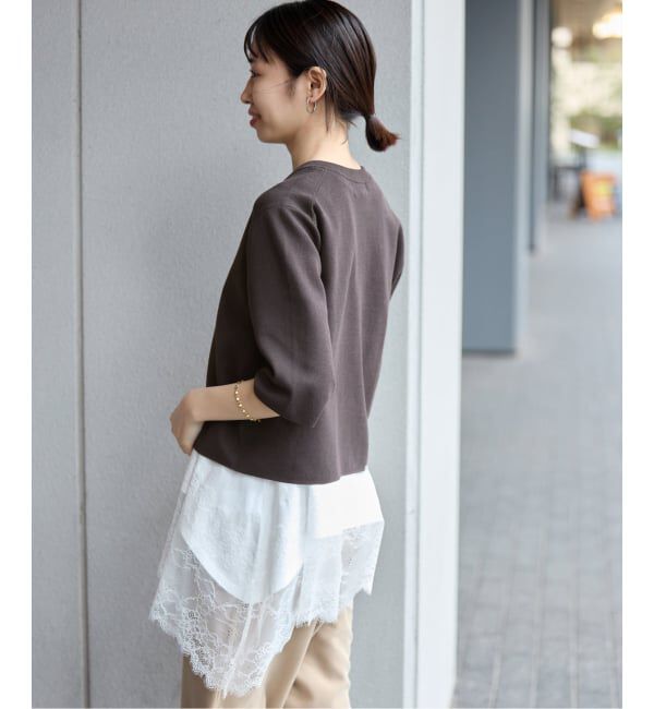 SLOBE IENA「《WEB限定/遮熱/UVカット/追加予約》ハーフスリーブニットカーディガン」|カーディガン|