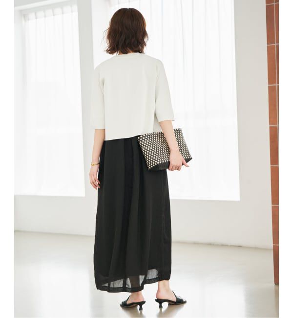 SLOBE IENA「《WEB限定/遮熱/UVカット/追加予約》ハーフスリーブニットカーディガン」|カーディガン|