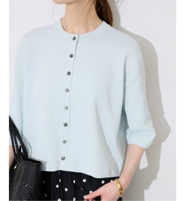 SLOBE IENA「《WEB限定/遮熱/UVカット/追加予約》ハーフスリーブニットカーディガン」|カーディガン|