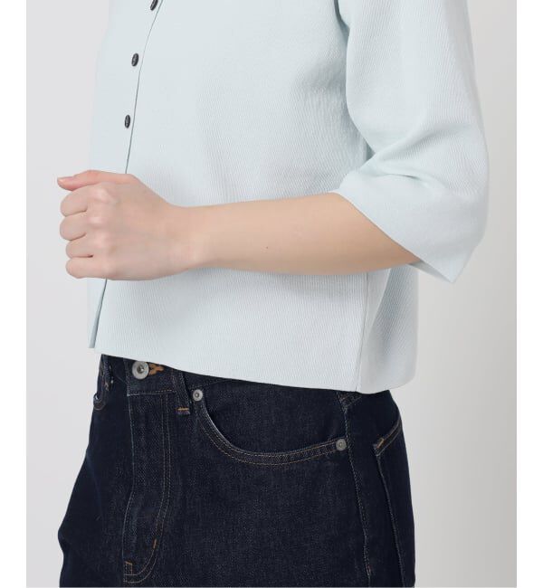 SLOBE IENA「《WEB限定/遮熱/UVカット/追加予約》ハーフスリーブニットカーディガン」|カーディガン|