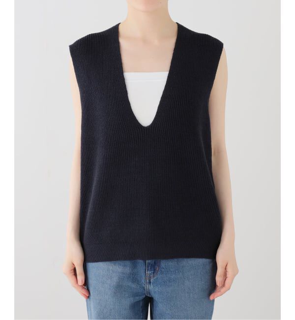 IENA「《一部店舗限定》Maison IENA リネンベスト」|ベスト・ジレ|ネイビー