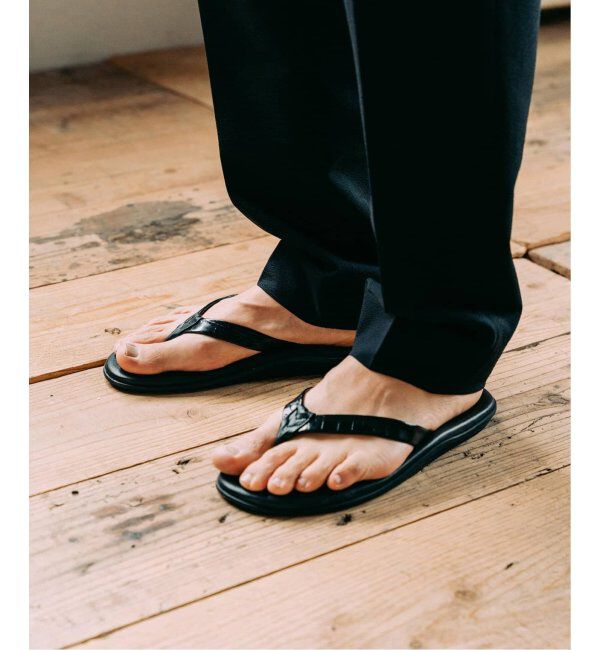 EDIFICE「ISLAND SLIPPER(アイランドスリッパ) 別注クロコ ナローストラップサンダル」|サンダル|