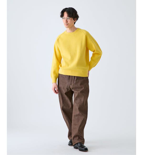 EDIFICE「PLATING ワッフル クルーネックニット」|ニット・セーター|