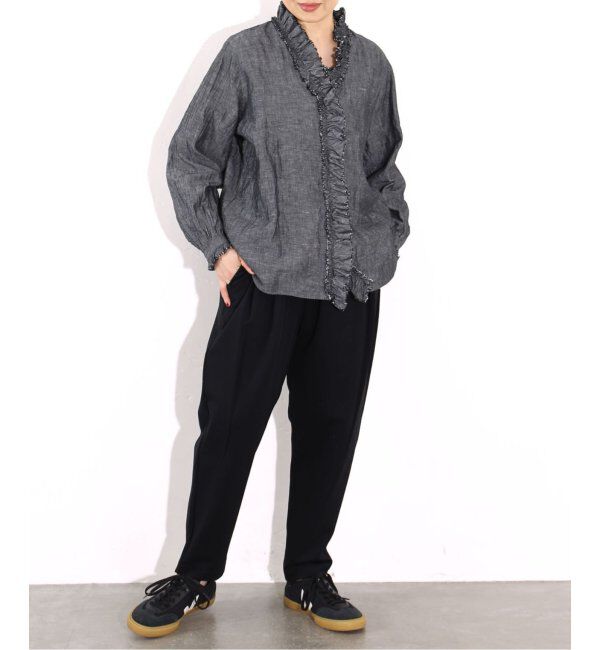 journal standard luxe「《追加》CLシャンブレー フリルブラウス」|シャツ・ブラウス|