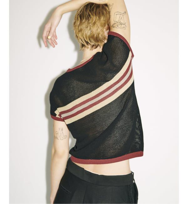 JOURNAL STANDARD「別注【MIKA KASAI】 Knit T-Shirt」|ニット・セーター|ブラック A