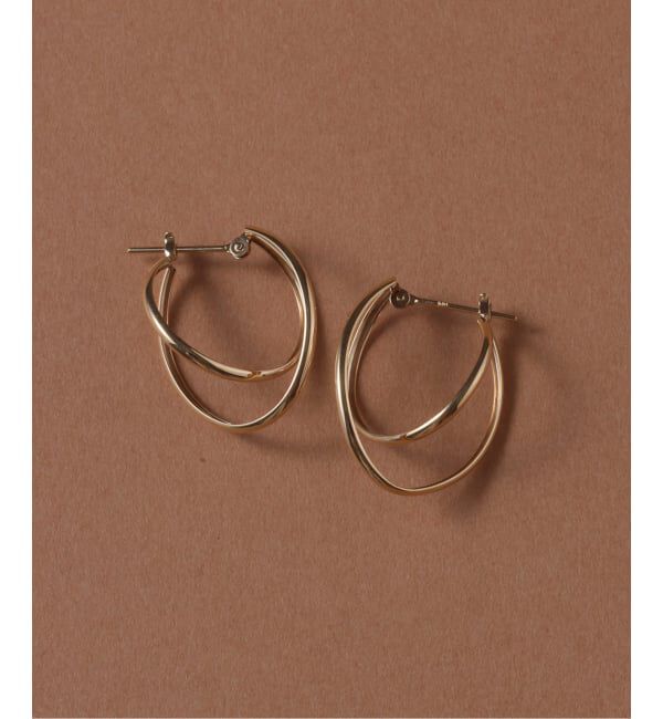 Lilas by Spick&Span「《予約》20mm2ラインカーブフープピアス K10（両耳）」|ピアス|