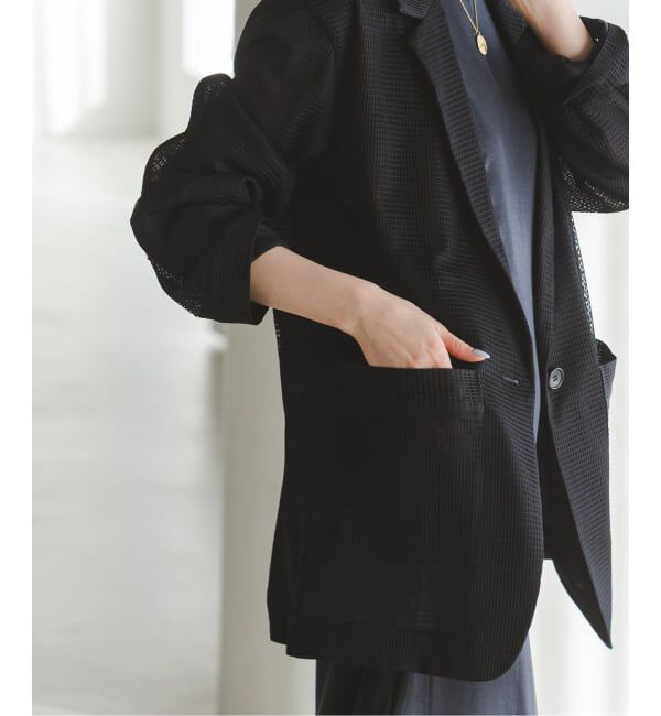 NOBLE「エアリーメッシュロングジャケット」|テーラードジャケット|