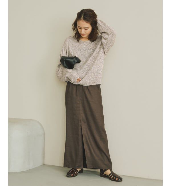 Spick and Span「レーヨンペーパーヤーンVネックプルオーバー」|ニット・セーター|