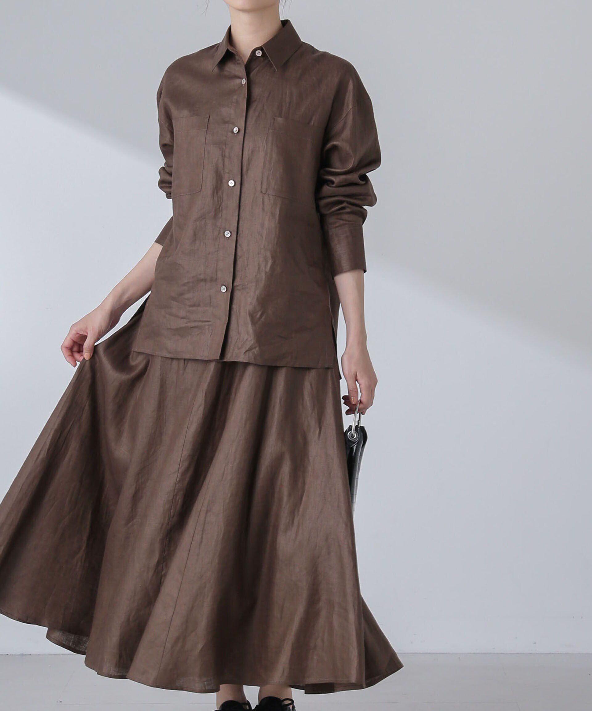 nano･universe「リネンフレアスカート(セットアップ可)」|スカート|