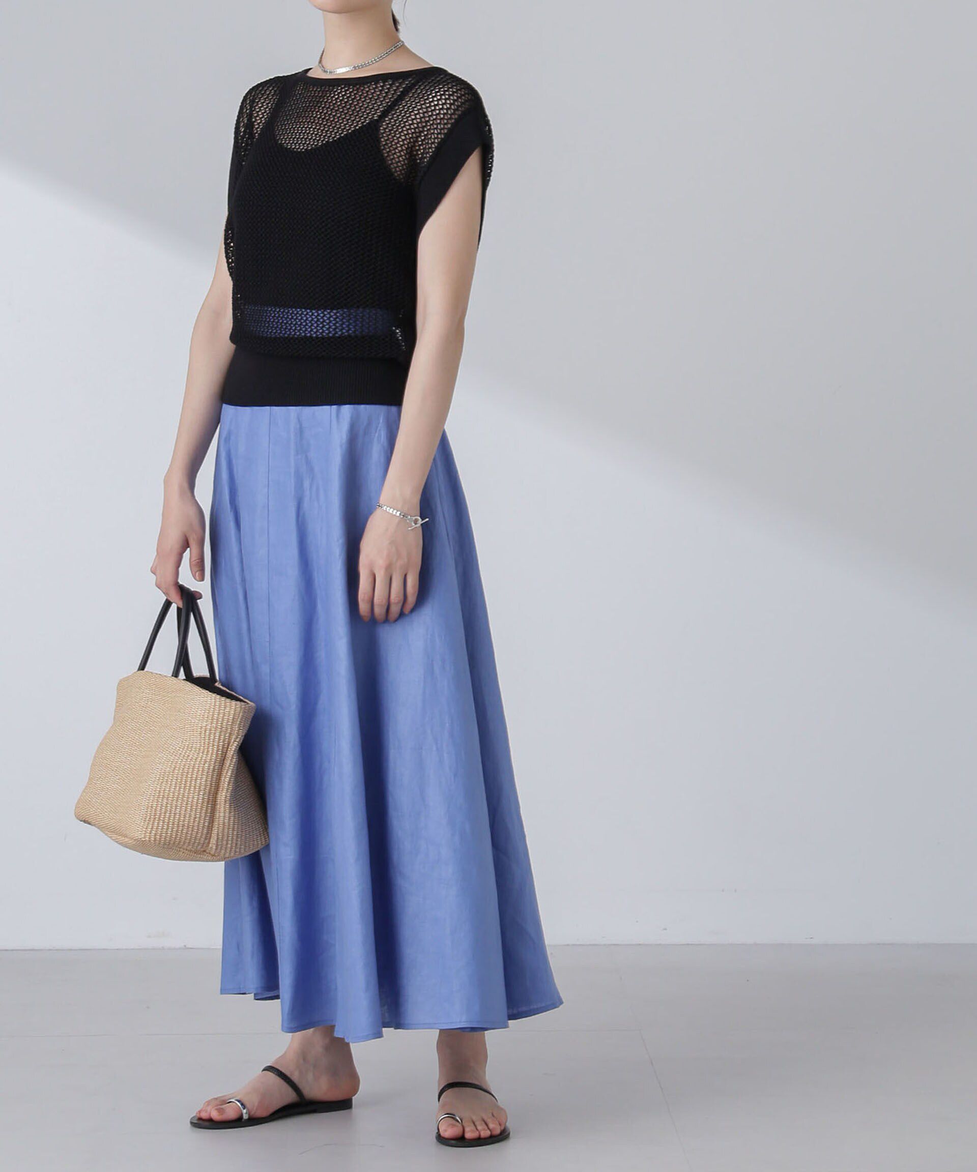 nano･universe「リネンフレアスカート(セットアップ可)」|スカート|