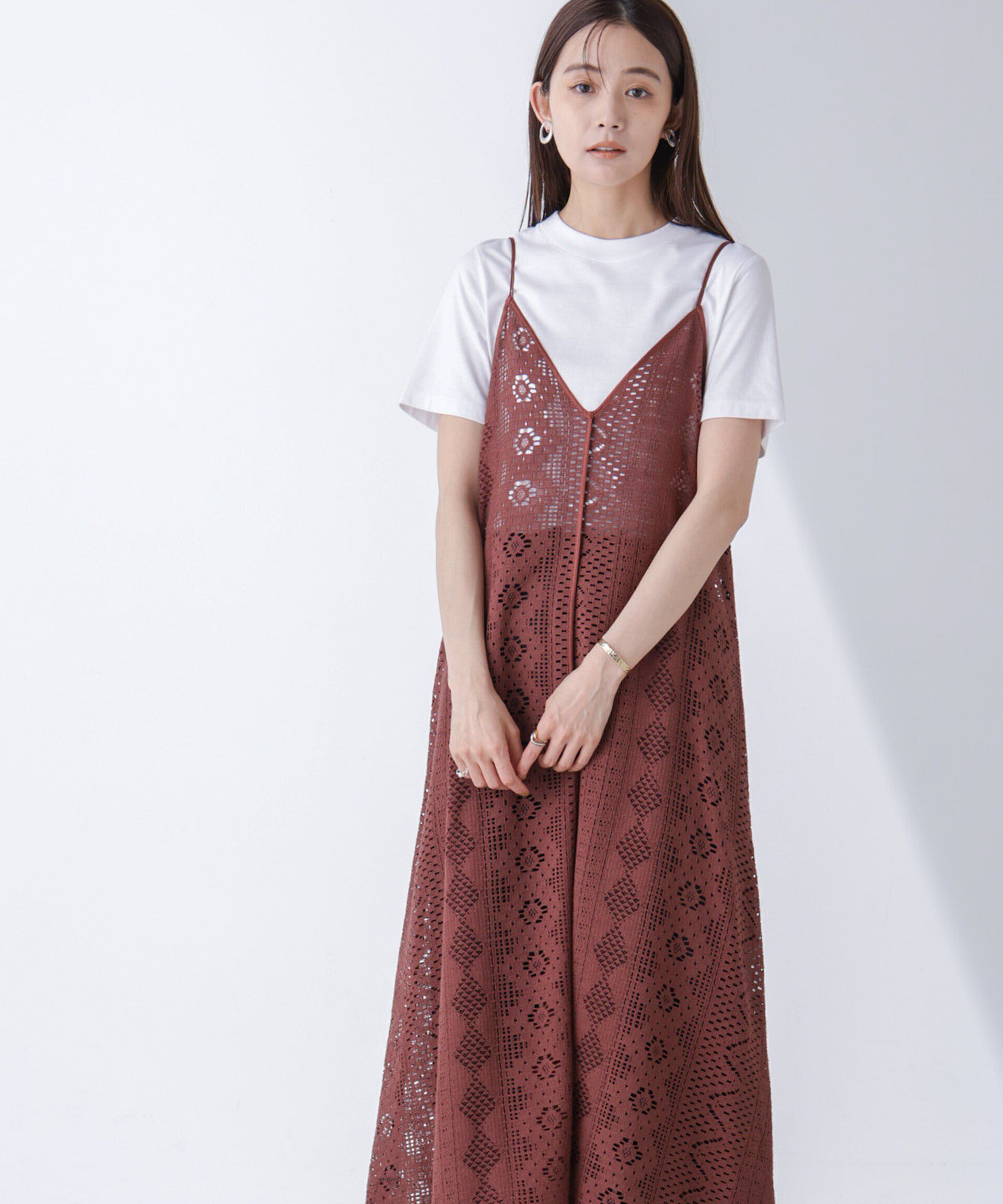 nano･universe「総レースキャミソールワンピース」|ワンピース|