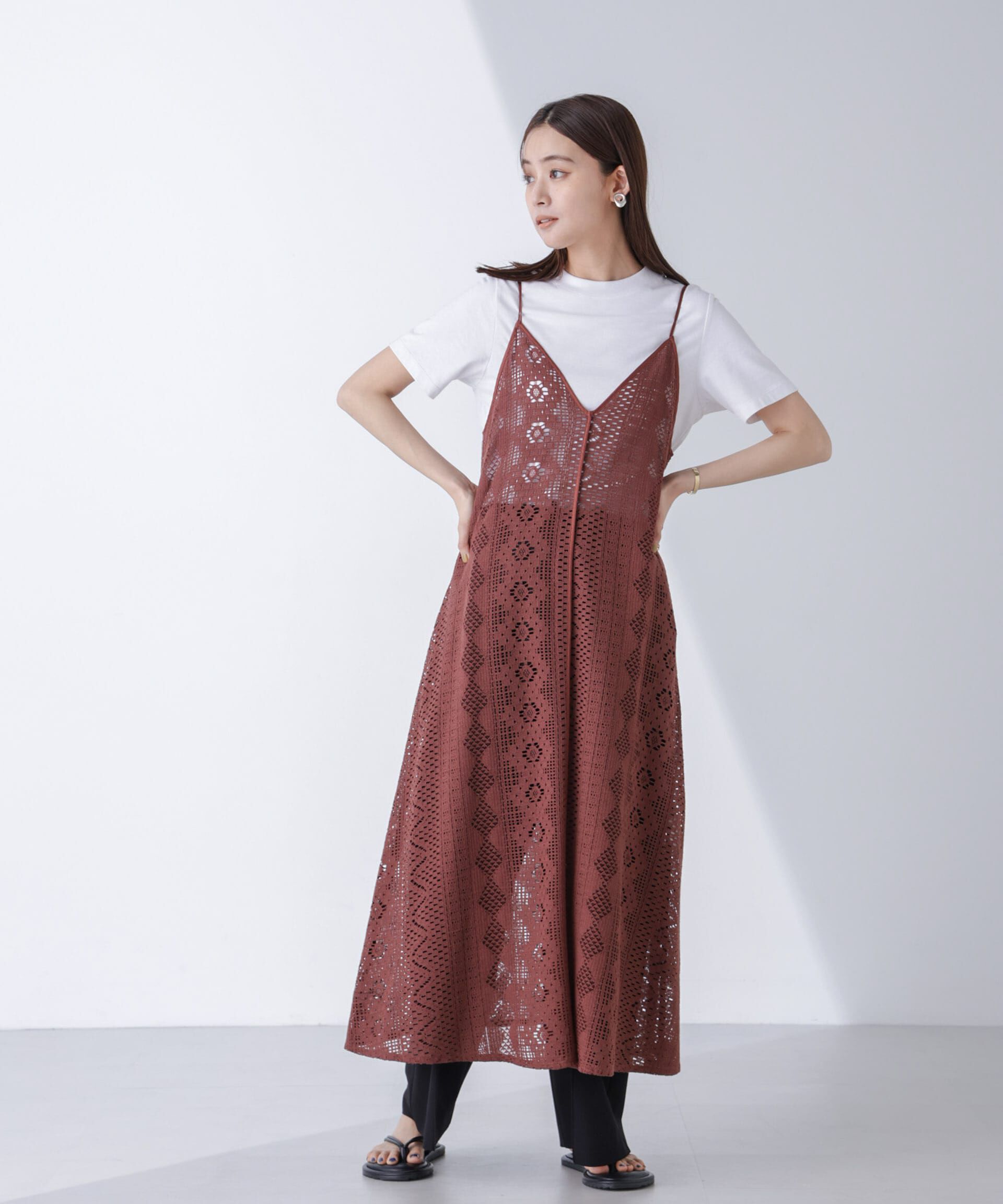 nano･universe「総レースキャミソールワンピース」|ワンピース|