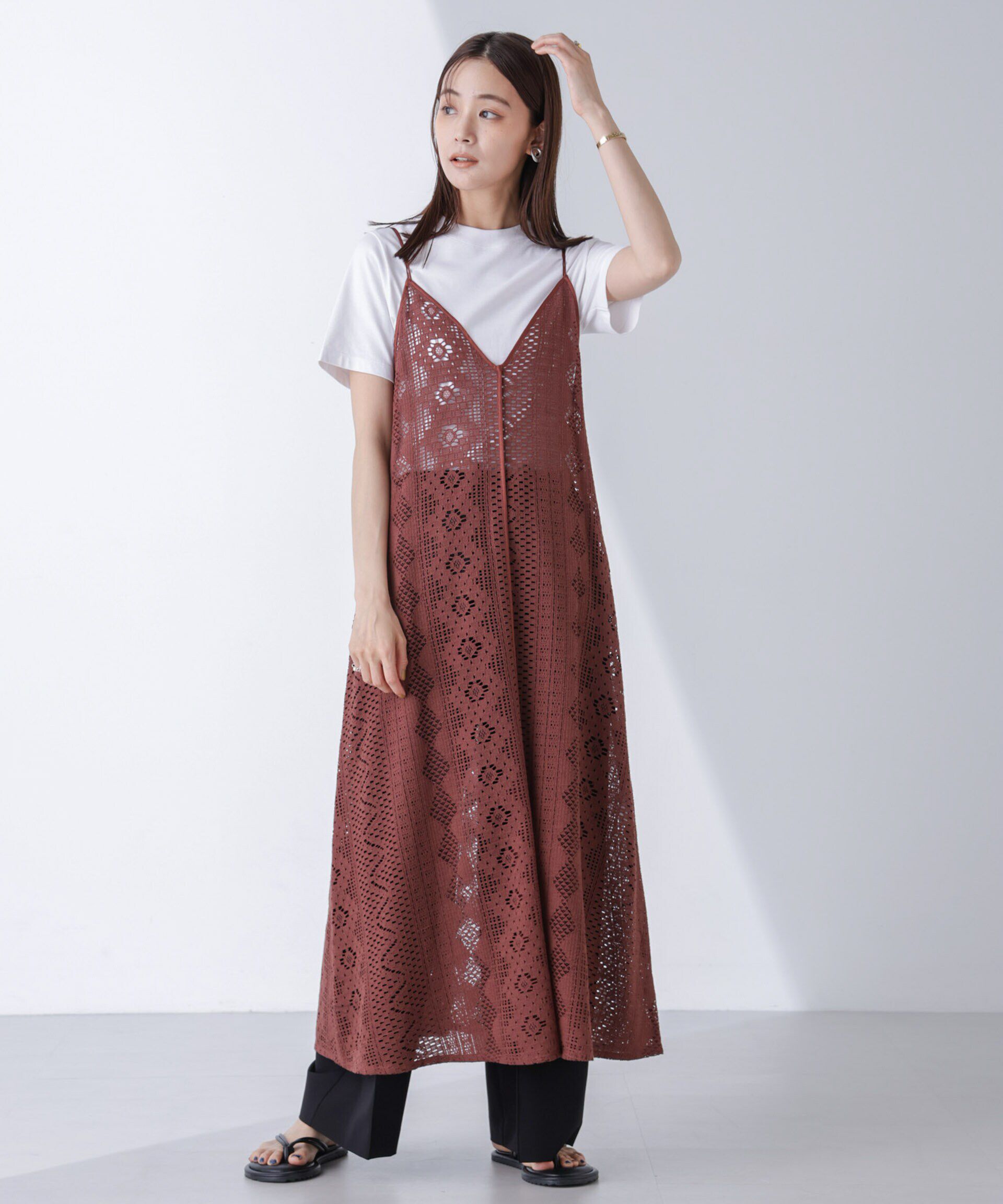 nano･universe「総レースキャミソールワンピース」|ワンピース|