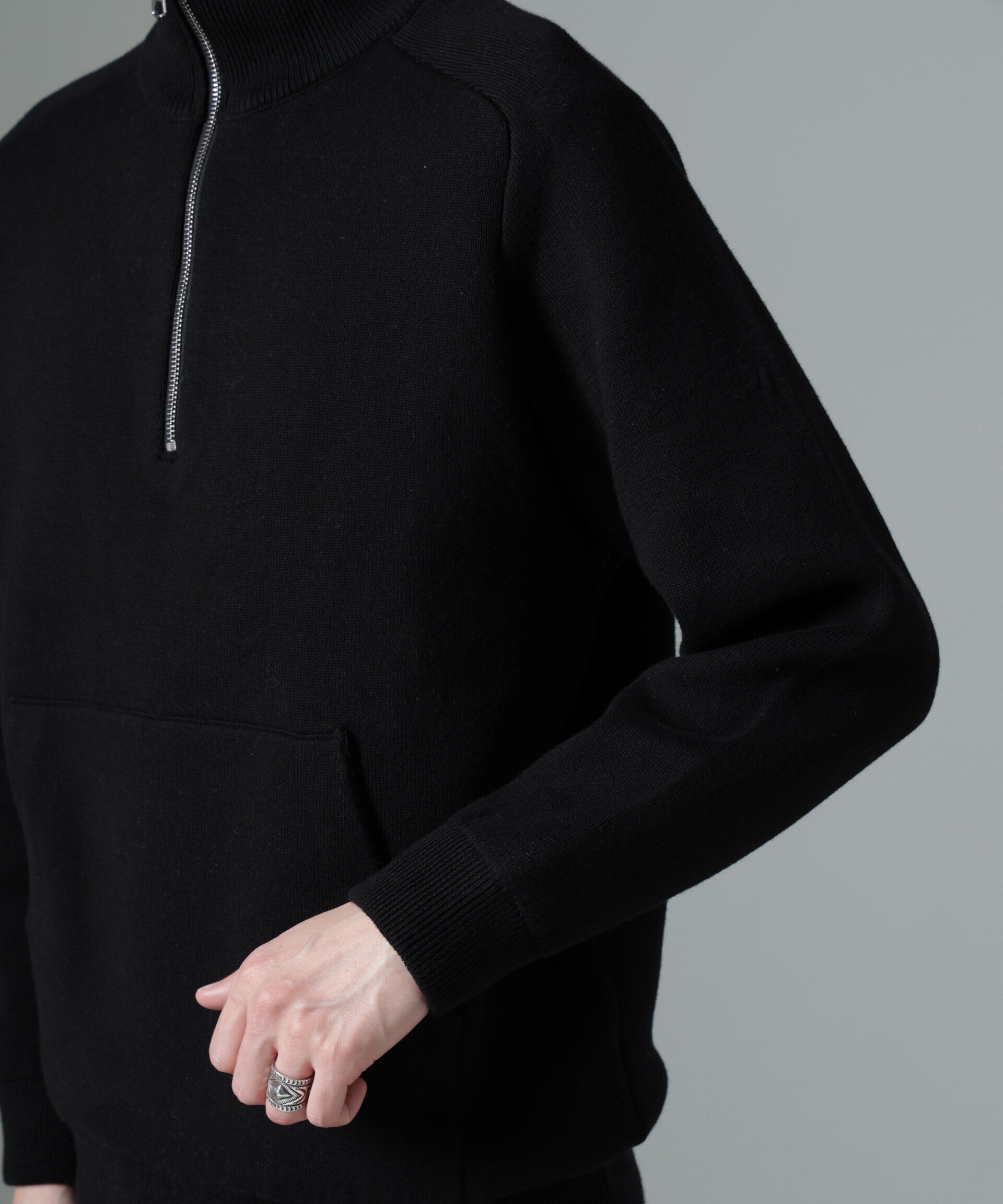 nano･universe「ハーフジップダブルニットハイネック」|ニット・セーター|