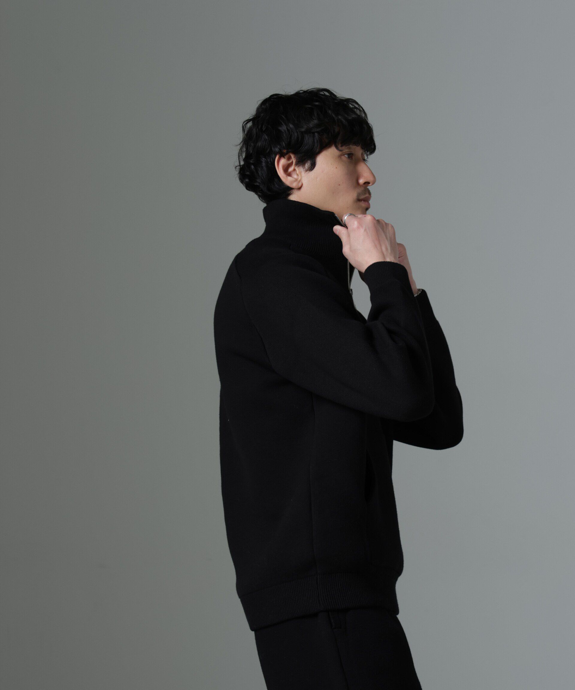 nano･universe「ハーフジップダブルニットハイネック」|ニット・セーター|