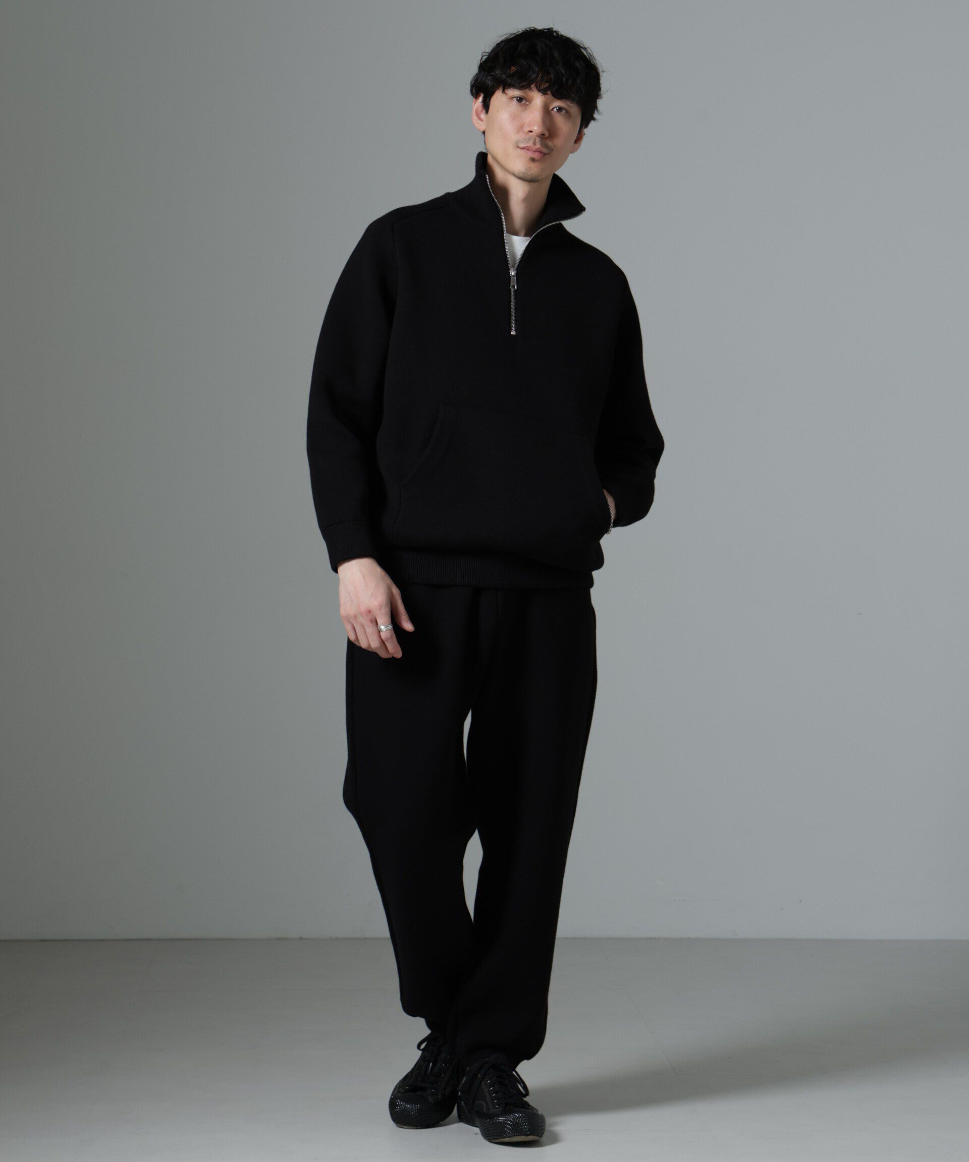 nano･universe「ハーフジップダブルニットハイネック」|ニット・セーター|