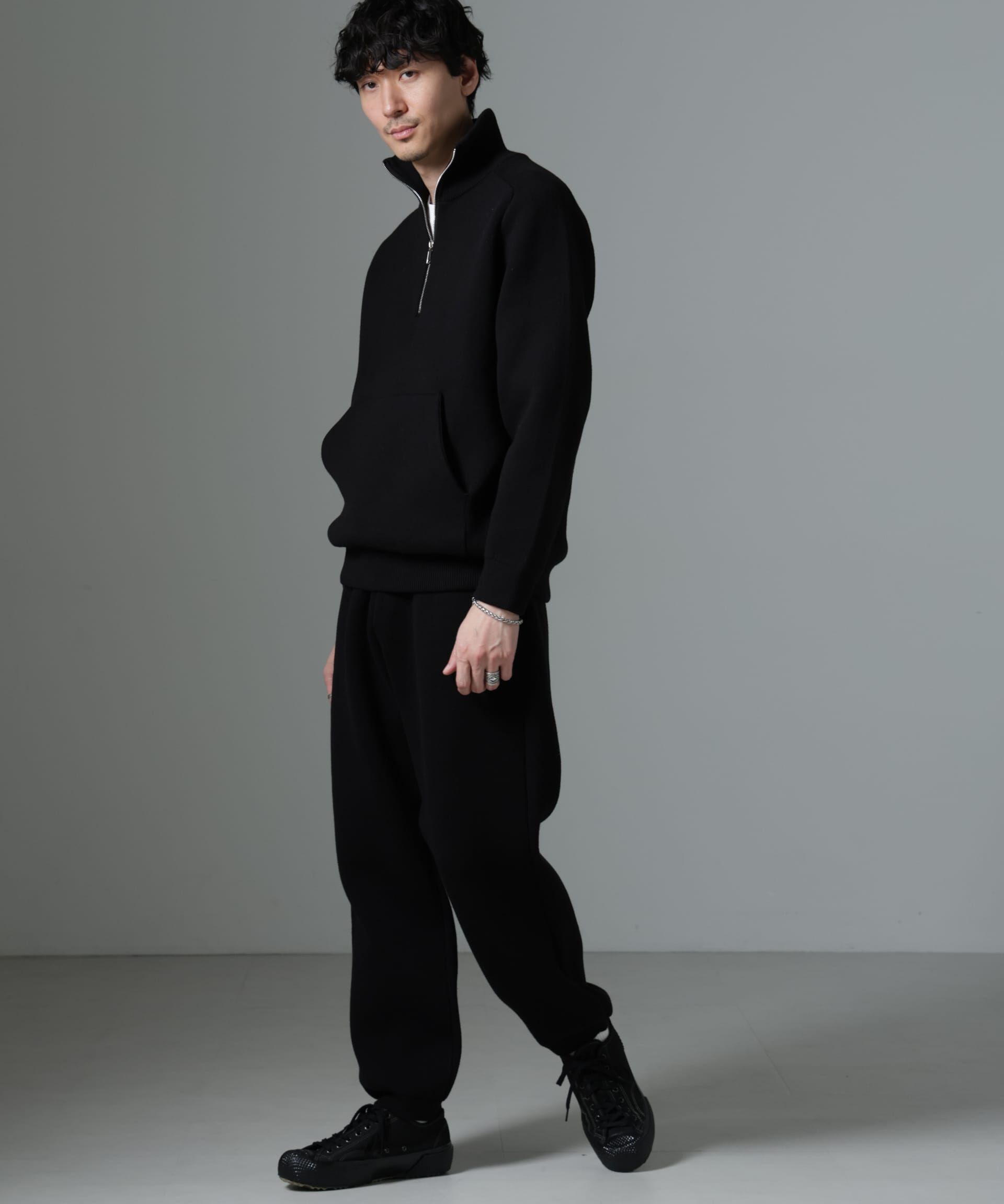 nano･universe「ハーフジップダブルニットハイネック」|ニット・セーター|