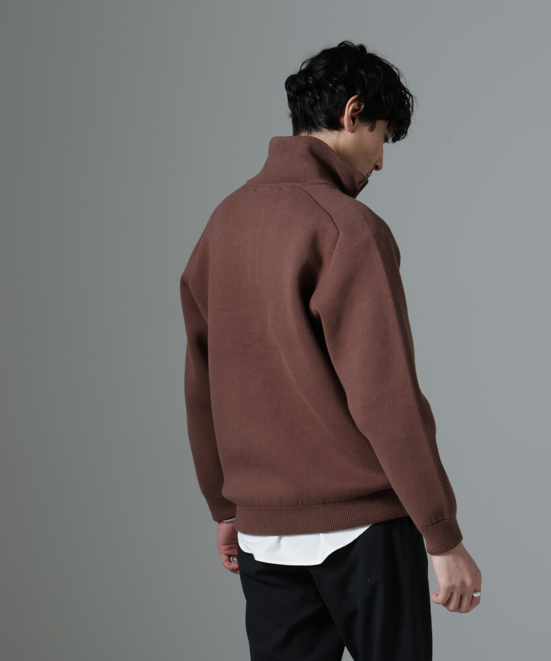 nano･universe「ハーフジップダブルニットハイネック」|ニット・セーター|