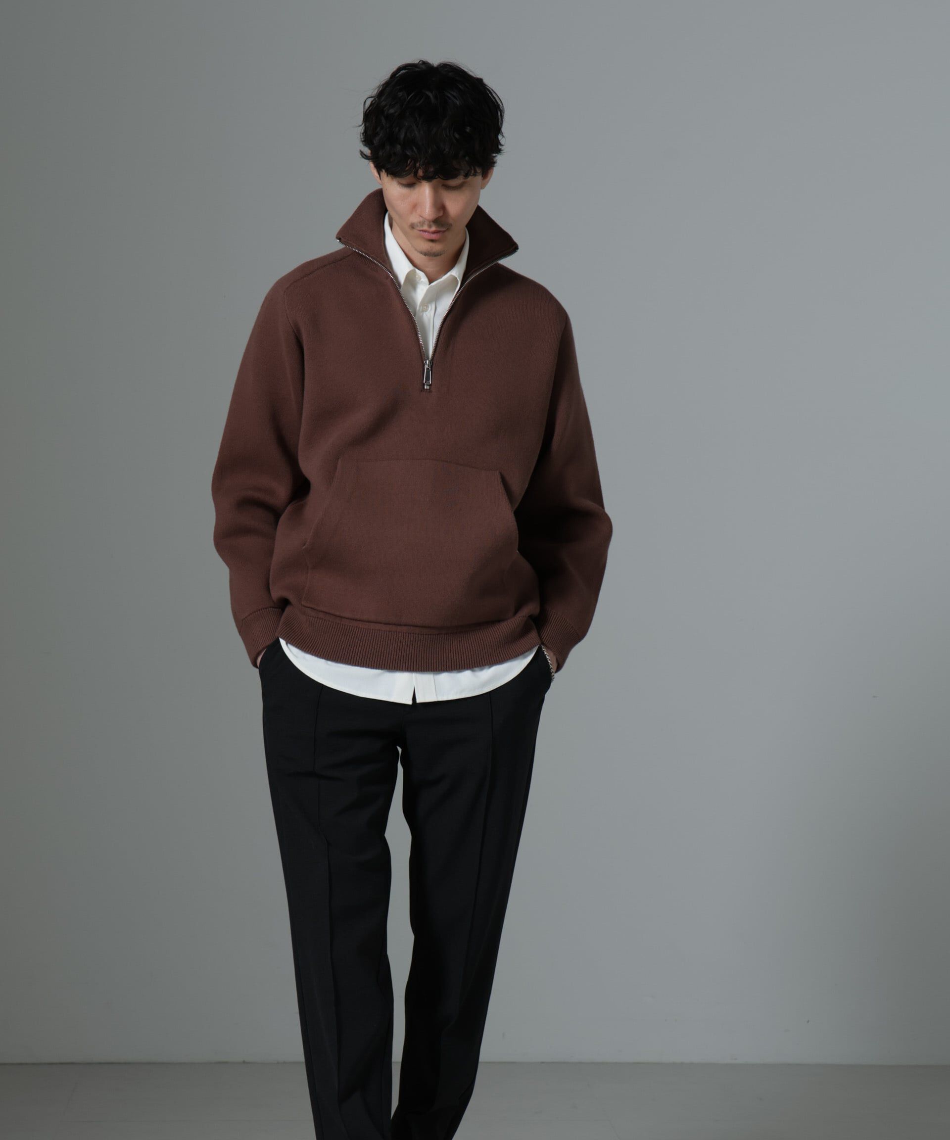 nano･universe「ハーフジップダブルニットハイネック」|ニット・セーター|