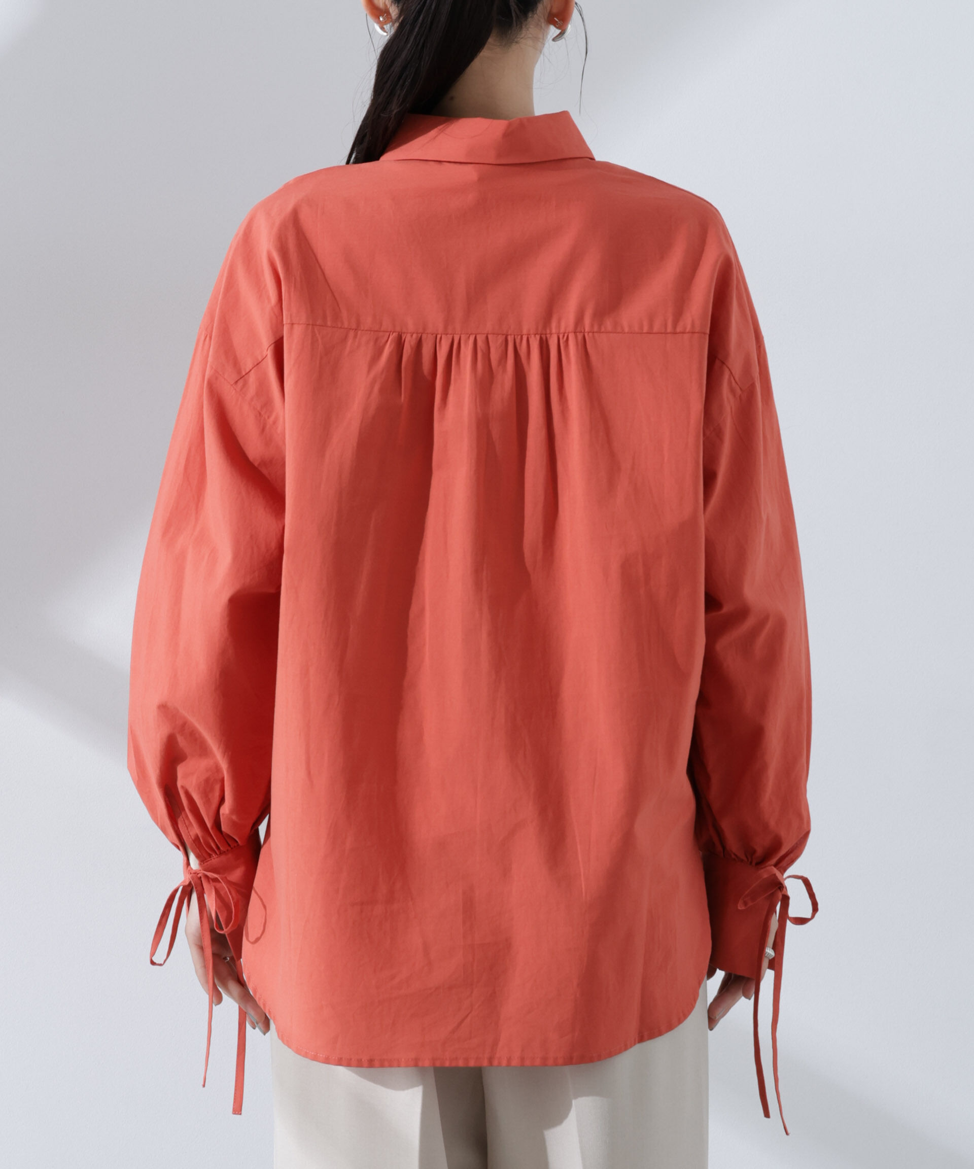 nano･universe「リボンスリーブシャツ」|シャツ・ブラウス|