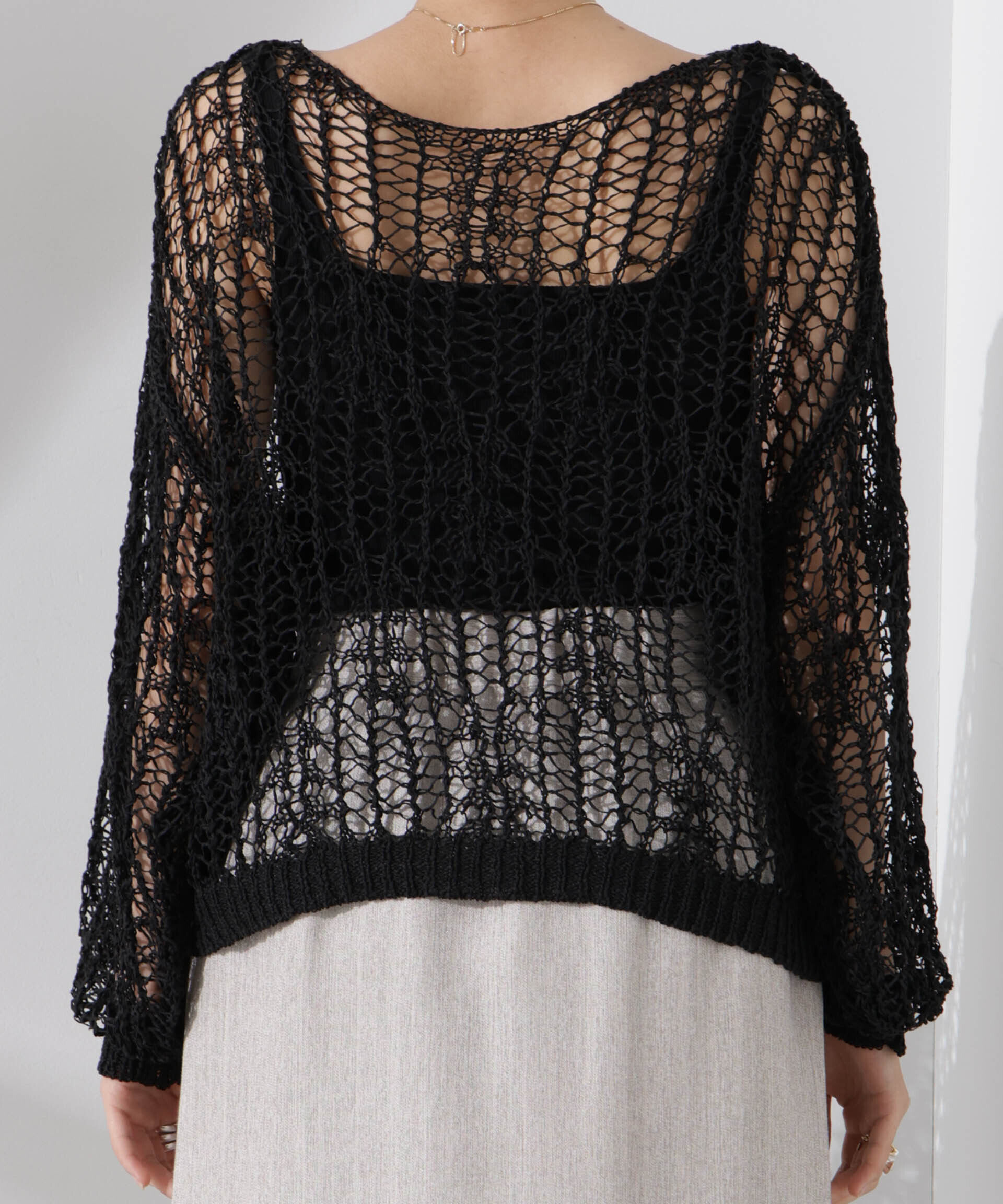 nano･universe「テープヤーンメッシュニットトップス」|ニット・セーター|